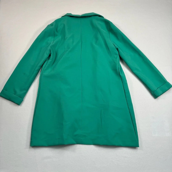 Have Oversized Blazer Open Front Dress Jacket Womens Size Large Teal Pockets - Picture 2 of 11